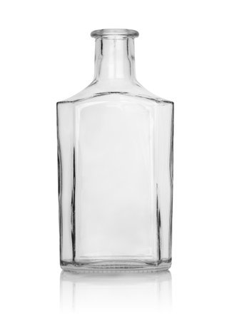 Empty bottle of whiskyの写真素材