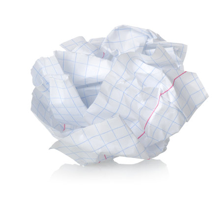 Crumpled sheet of paperの写真素材