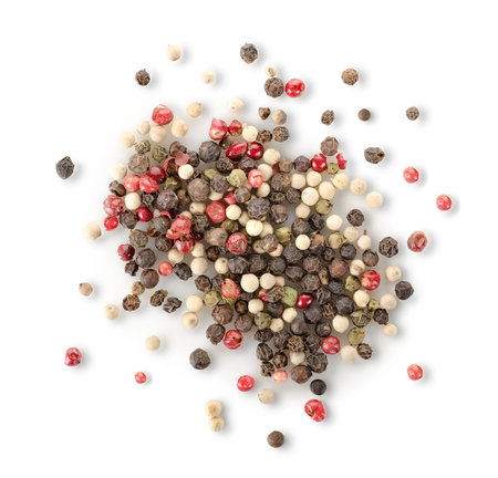 Spices of red and black pepperの写真素材