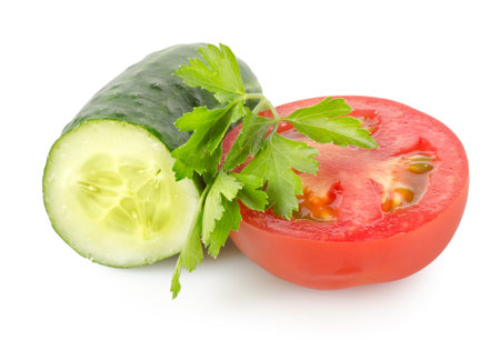 Tomato and cucumberの写真素材