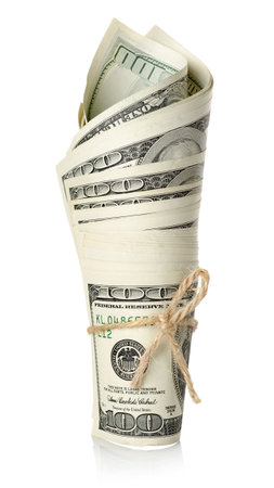 Roll of money isolatedの写真素材