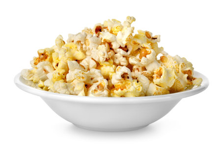 Popcorn in a plateの写真素材