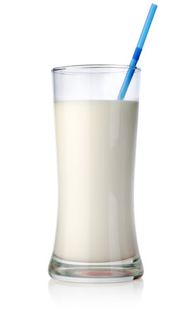 Milk cocktail in a big glassの写真素材