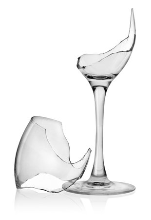 Broken wine glassの写真素材