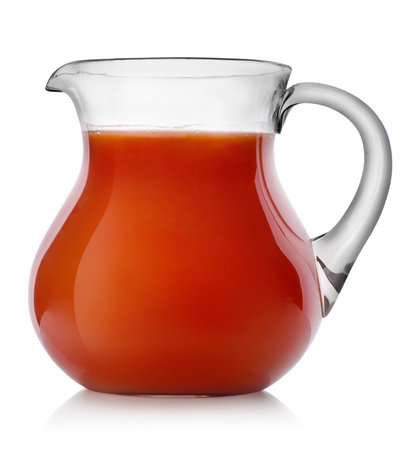 Tomato juice in a jugの写真素材