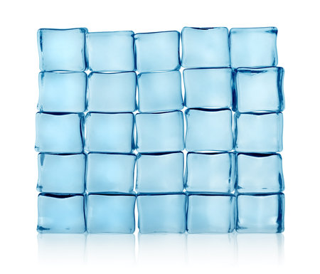 Figures from ice cubes isolatedの写真素材