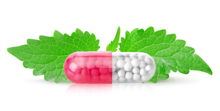 Tablet with mint leavesの写真素材