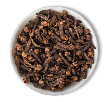 Clove in plate isolatedの写真素材
