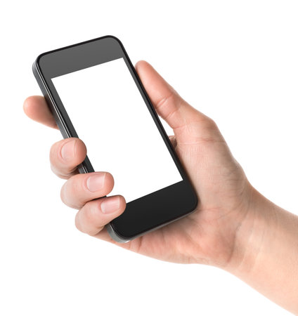 Smart phone in handの写真素材