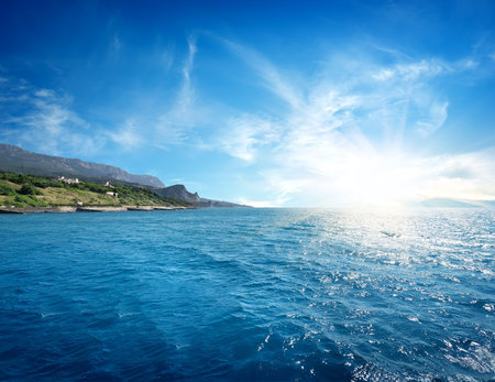 Sunrise in the seaの写真素材
