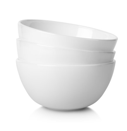 White bowls isolatedの写真素材