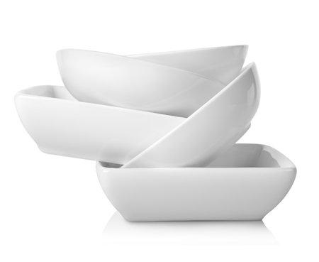 Empty bowls isolatedの写真素材