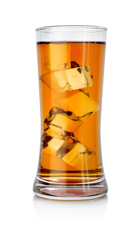 Beer with ice cubesの写真素材