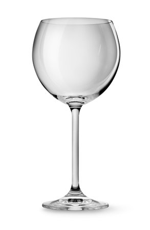 Empty wineglass isolated on a white backgroundの写真素材