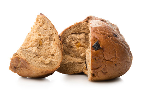 Fragrant bread isolated on a white backgroundの写真素材