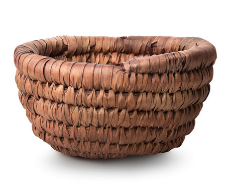 Basket of withe isolated on a white backgroundの写真素材
