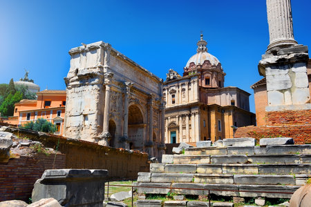 Temple in Roman Forumの写真素材