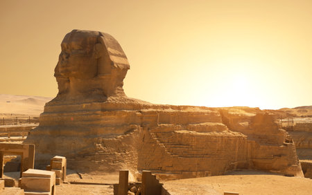 Sphinx in deserの写真素材