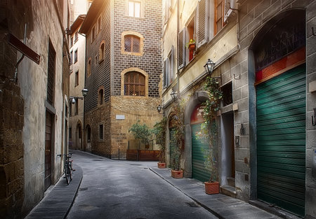 Narrow street of Florenceの写真素材