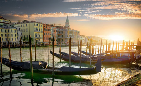 Gondolas and architectureの写真素材
