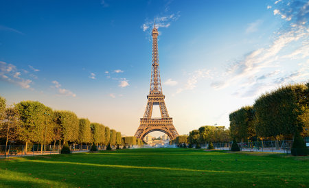 Eiffel Tower in the morningの写真素材