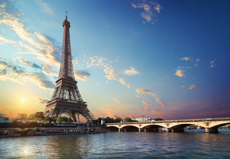 Bridge Iena in Parisの写真素材