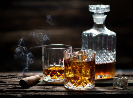 Glasses and a decanterの写真素材