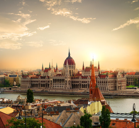 Parliament at sunsetの写真素材