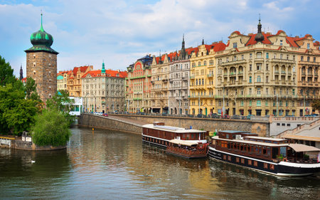 Embankment scenery in Pragueの写真素材