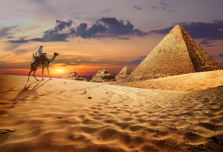 Egyptian evening landscapeの写真素材