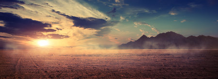 Mountains at surise Egyptの写真素材