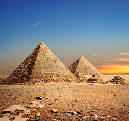Sunset in the desertの写真素材