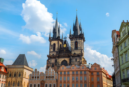 Tynsky cathedral at summerの写真素材