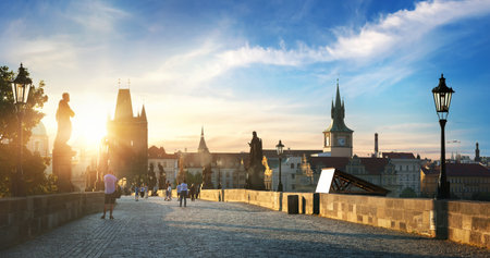 Prague at dawnの写真素材