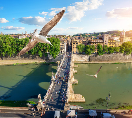 Tiber in Romeの写真素材