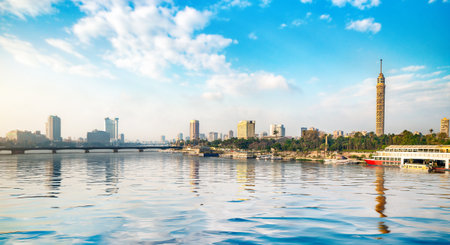 Panorama of the Nileの写真素材