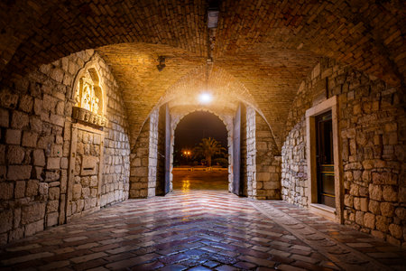 Interior view of Sea gate  in Kotorの写真素材