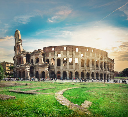 Ruins of great colosseumの写真素材