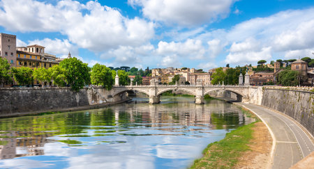 view of Ponte Vittorio Emanueleの写真素材