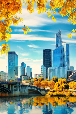 Modern buildings in Parisの写真素材