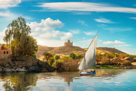 Aga Khan Mausoleum near the Nile Riverの写真素材