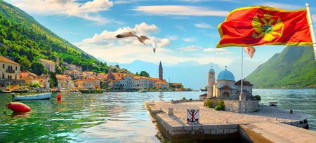 Landscape with the image of mountain in Montenegroの写真素材