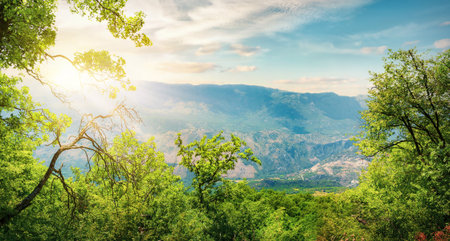 Landscape with the image of mountain in Montenegroの写真素材