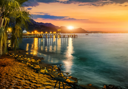 View on tanker in Bosphorus and cityscape of Istanbul, Turkeyの写真素材
