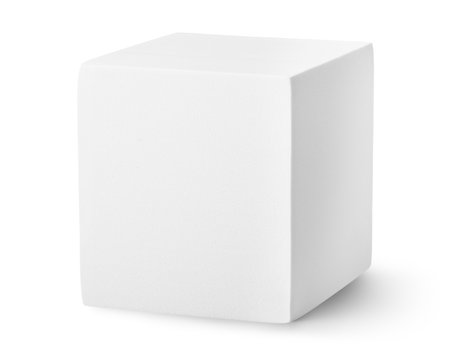 Perfect white cylinder isolated on white backgroundの写真素材