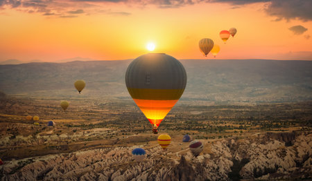 Cappadocia near Love Valley in Turkeyの写真素材
