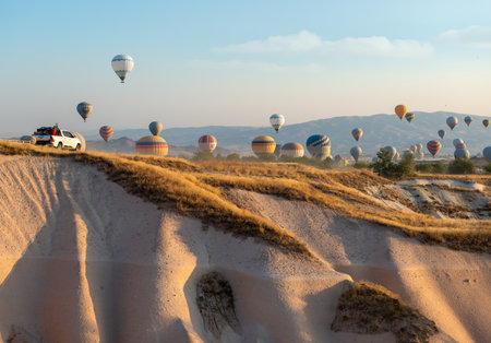 Road in Cappadocia near Love Valley in Turkeyのeditorial素材