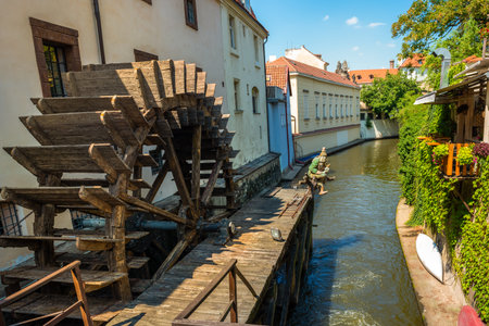 Vltava river and Charles bridge in Pragueの写真素材