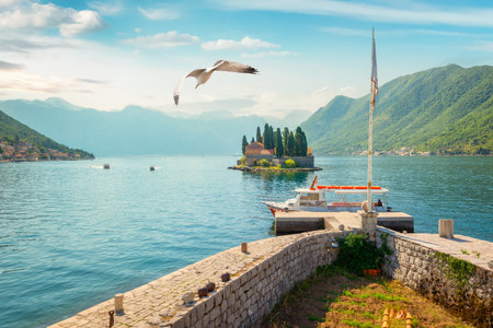 View to the mountains and Skadar lakeのeditorial素材