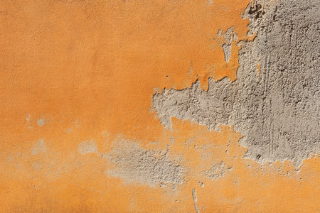 Old orange wall texture in Pisa, Italyの写真素材